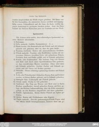 Speisezettel.