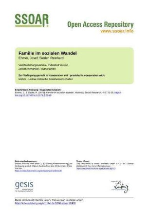 Familie im sozialen Wandel