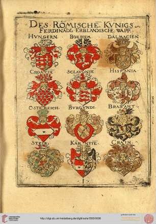 Des Römischen Kvnigs Ferdinandi erblandische Wappen
