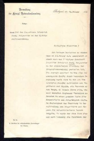 Tod des Inspektors Friedrich Kerz, Präparator an der K. Naturaliensammlung