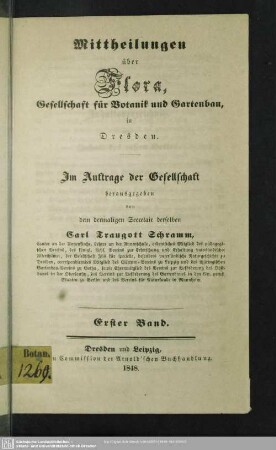 1.1841/48: Mittheilungen über Flora, Gesellschaft für Botanik und Gartenbau in Dresden
