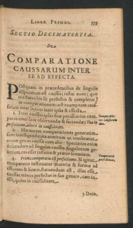 Sectio Decimatertia. De comparatione Caussarum Inter Se Ad Effecta.