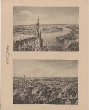 Pläne und Ansichten der Stadt aus den Jahren 1521 - 1898, Lichtdruck, 1898 : Atlas zur Geschichte Dresdens : Pläne und Ansichten der Stadt aus den Jahren 1521 - 1898 ; mit einem Abriß der geschichtlichen Ortskunde von Dresden / hrsg. von Otto Richter. - Dresden : Stengel & Markert , 1898. - 39 Bl. : Kt.