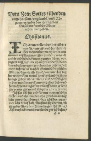 Vom Zorn Gottes/ über den ungehorsam/ unglauben/ und Abgotterey ...