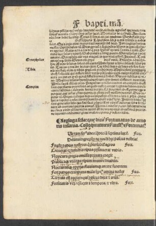 Aegloga secunda: quae dicitur Fortunatus de amoris insania ...