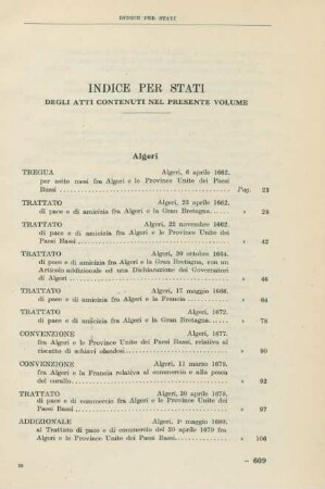 Indice per stati degli atti contenuti nel presente volume