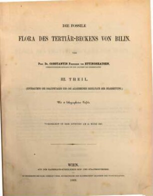 Die fossile Flora des Tertiär-Beckens von Bilin, 3