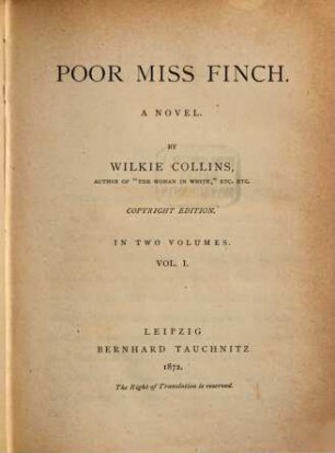 Poor Miss Finch : a novel, 1