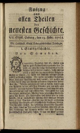 VII. Stück. Coburg, den 13. Febr. 1751.