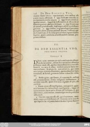 XX. De Deo Essentia Uno, Personis Trino.