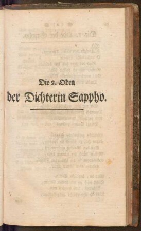 Die 2. Oden der Dichterin Sappho
