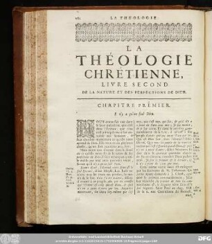 Livre Second De La Nature Et Des Perfections De Dieu.