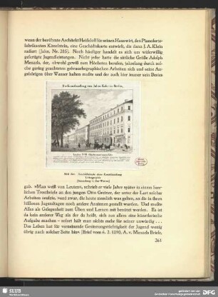 Geschäftskarte einer Kunsthandlung [Die Kunsthandlung von Julius Kuhr in Berlin]