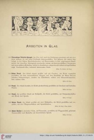 Arbeiten in Glas (Nr. 118 - 147)
