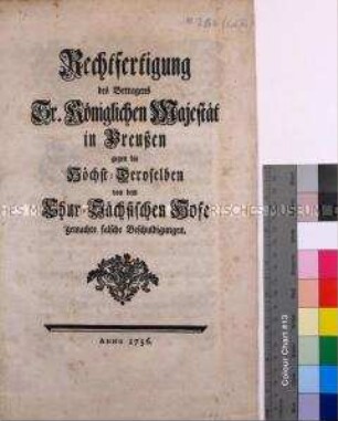 Anonyme Flugschrift über den Einmarsch der Preußischen Armee in die Kursächsischen Lande zu Beginn des Siebenjährigen Krieges