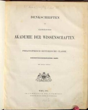 Denkschriften. 37. 1889