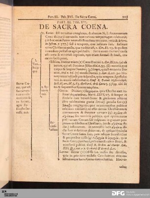 Tab. XVI. De Sacra Coena.