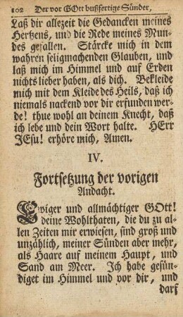 IV. Fortsetzung der vorigen Andacht.