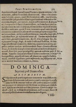 Dominica Septima post Pentecosten.