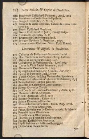 Litteratores & Miscell. in Duodecimo.