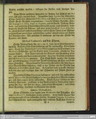 Micha͏el Foederowitz auf den Thron