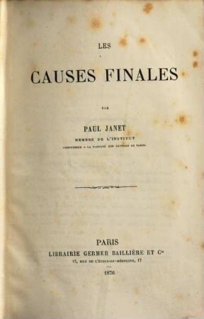 Les causes finales