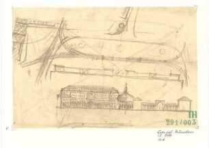 Fischer, Theodor; München; Hauptbahnhof, Bebauungsvorschlag - Lageplan, Ansicht