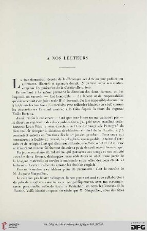 À nos lecteurs