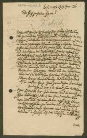 Brief von Friedrich Gottlieb Dietrich an Unbekannt