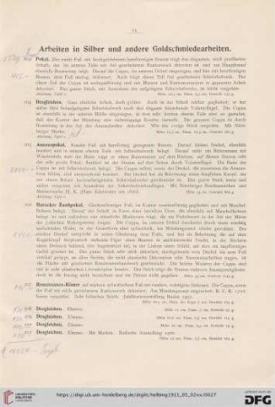 Arbeiten in Silber und andere Goldschmiedearbeiten (Nr. 203-285)