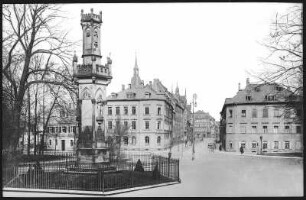 Freiberg. Schwedendenkmal und Petersstraße