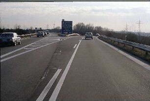 Einfahrt in Tangente Nordwest (Kaiserslautern Richtung Mannheim) von Nebenfahrbahn Ost (Kaiserslautern Richtung Heilbronn)