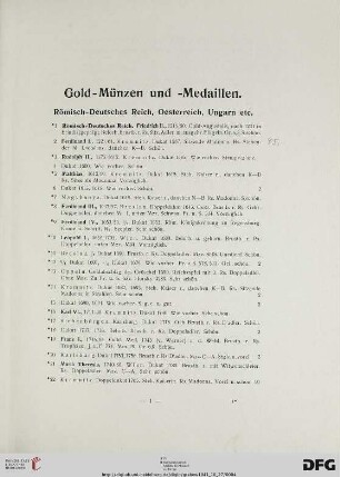 Gold-Münzen und – Medaillen (Nr. 1-513)