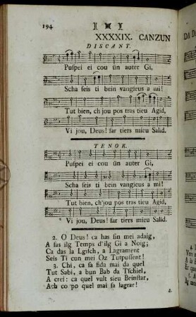 XXXXIX. Canzun Da Damauns