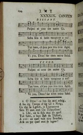 XXXXIX. Canzun Da Damauns