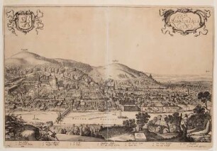 Heidelberg, Stadt und Schloss von Norden (Panorama)