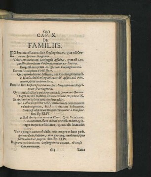 Cap. X. De Familiis.