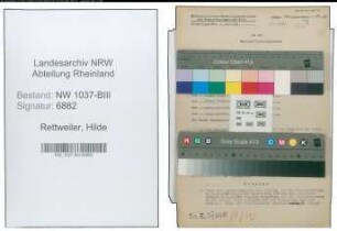 Entnazifizierung Hilde Rettweiler , geb. 10.08.1909 ()