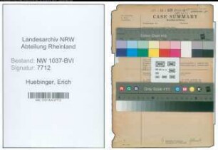Entnazifizierung Erich Huebinger , geb. 18.11.1896 (Spediteur)