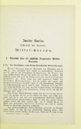 Zweiter Kursus. (Lehrstoff der Quinta.) Mittel-Europa