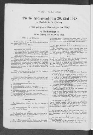 Reichtsagswahl am 20. Mai 1928 im Wahlkreis Nr. 34 (Hamburg).
