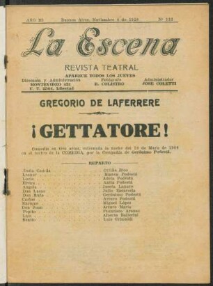 ¡Gettatore! : comedia en tres actos