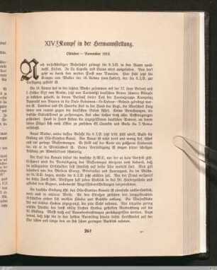 XIV. Kampf in der Hermannstellung