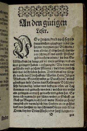 An den gütigen Leser