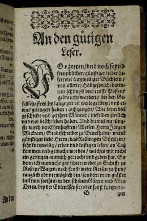 An den gütigen Leser