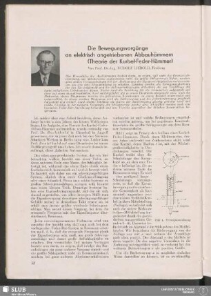 Die Bewegungsvorgänge an elektrisch angetriebenen Abbauhämmern (Theorie der Kurbel-Feder-Hämmer)