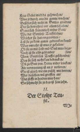 II. Der Stoltze Teufel.