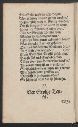 II. Der Stoltze Teufel.