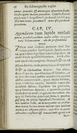 Cap. IV. Appendicem cum lapide molari [...]