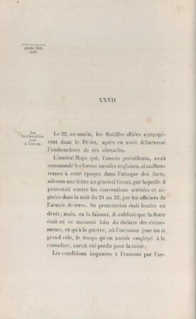 XXVII (Année 1860. Août)